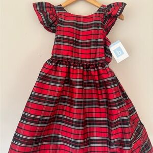 bella bliss Red Plaid Kids Formal Dress
